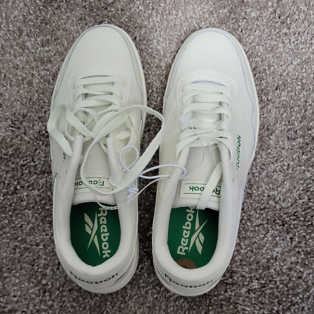 Reebok Classic White and Green Shoes